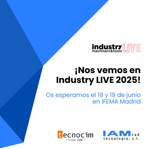 Logo evento IndustryLIVE 2025, Tecnocim e IAMCAD.