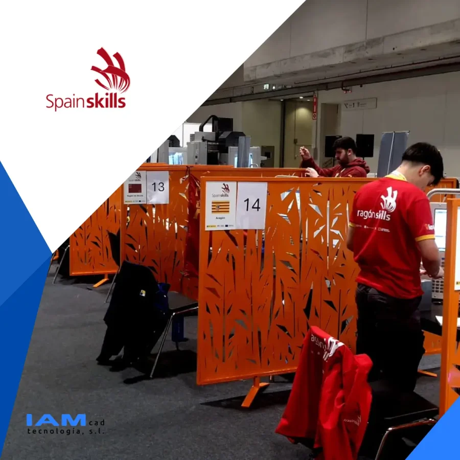 Copetidores en Spainskills y los logos de IAMCAD y de SPAINSKILLS.